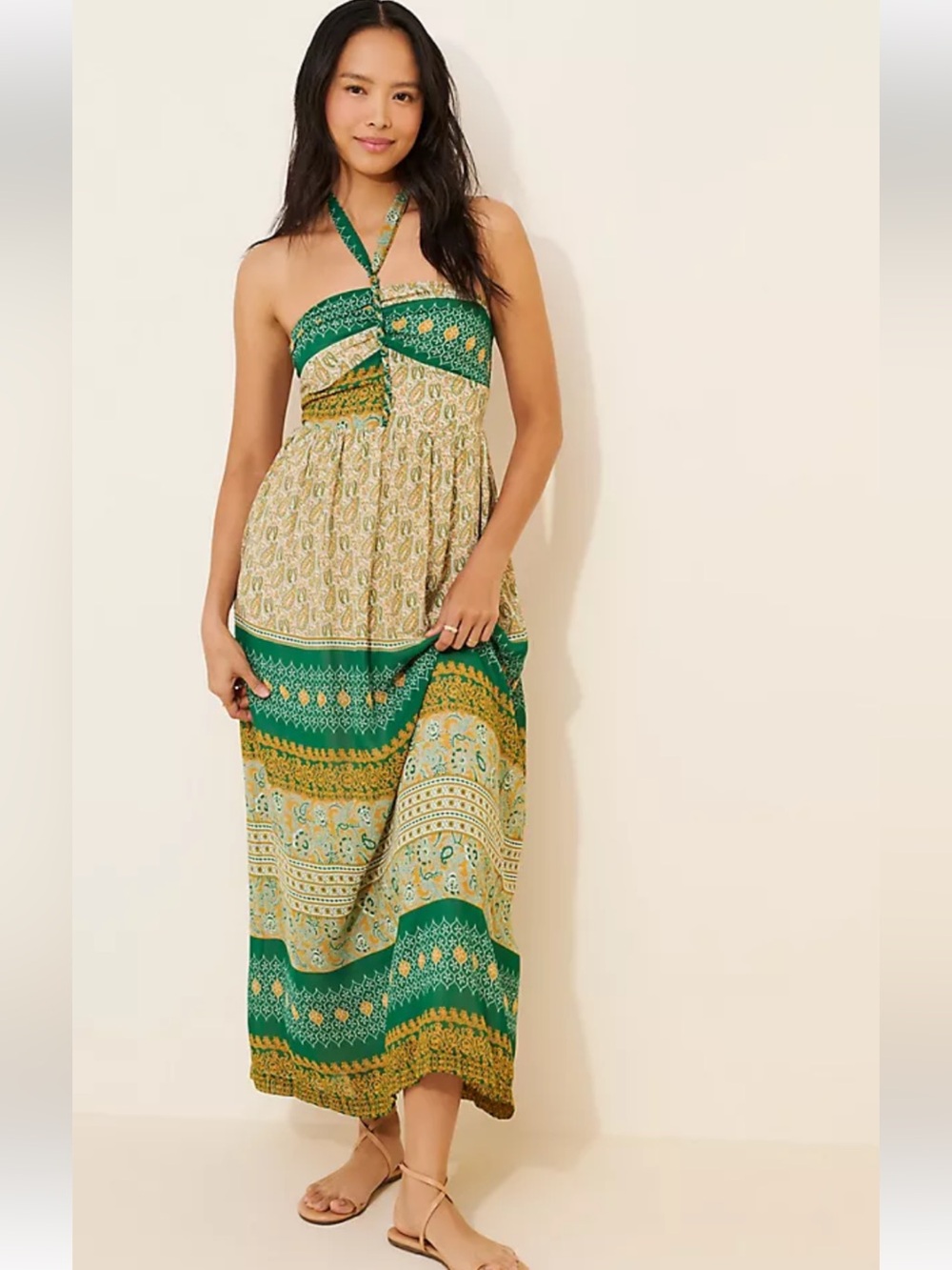 Anthropologie-Tiny Twist Halter Maxi Dress